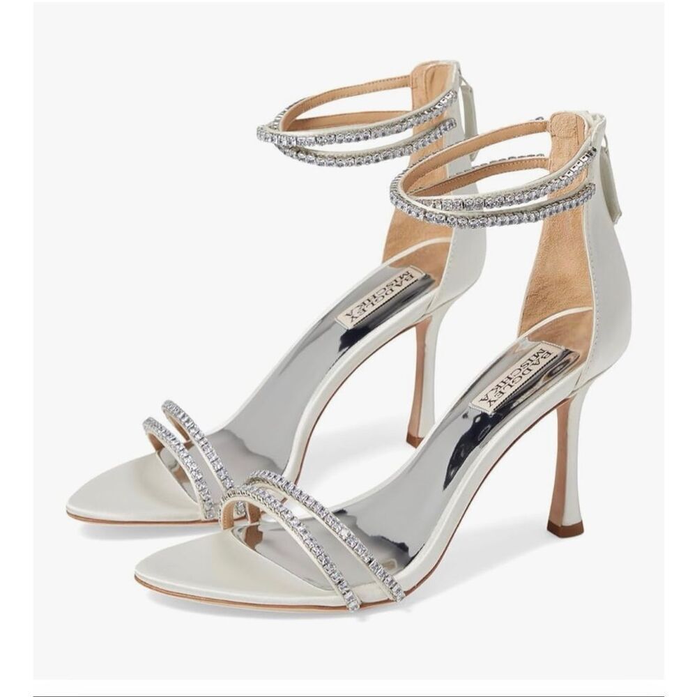 Badgley Mischka Women's Logan Crystal Dual-strapped Stiletto Heels